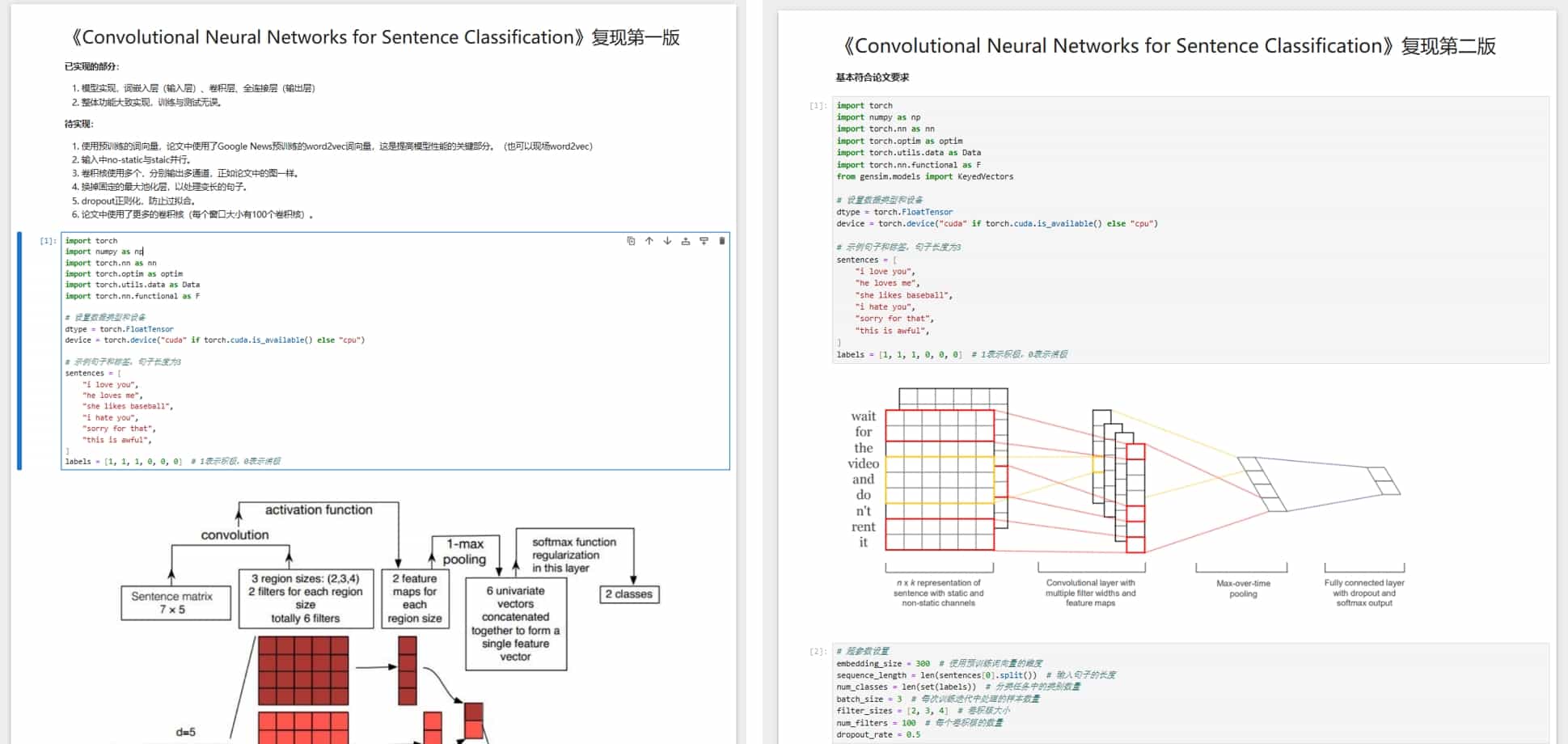 《CNN for Sentence Classification》论文阅读笔记以及代码复现